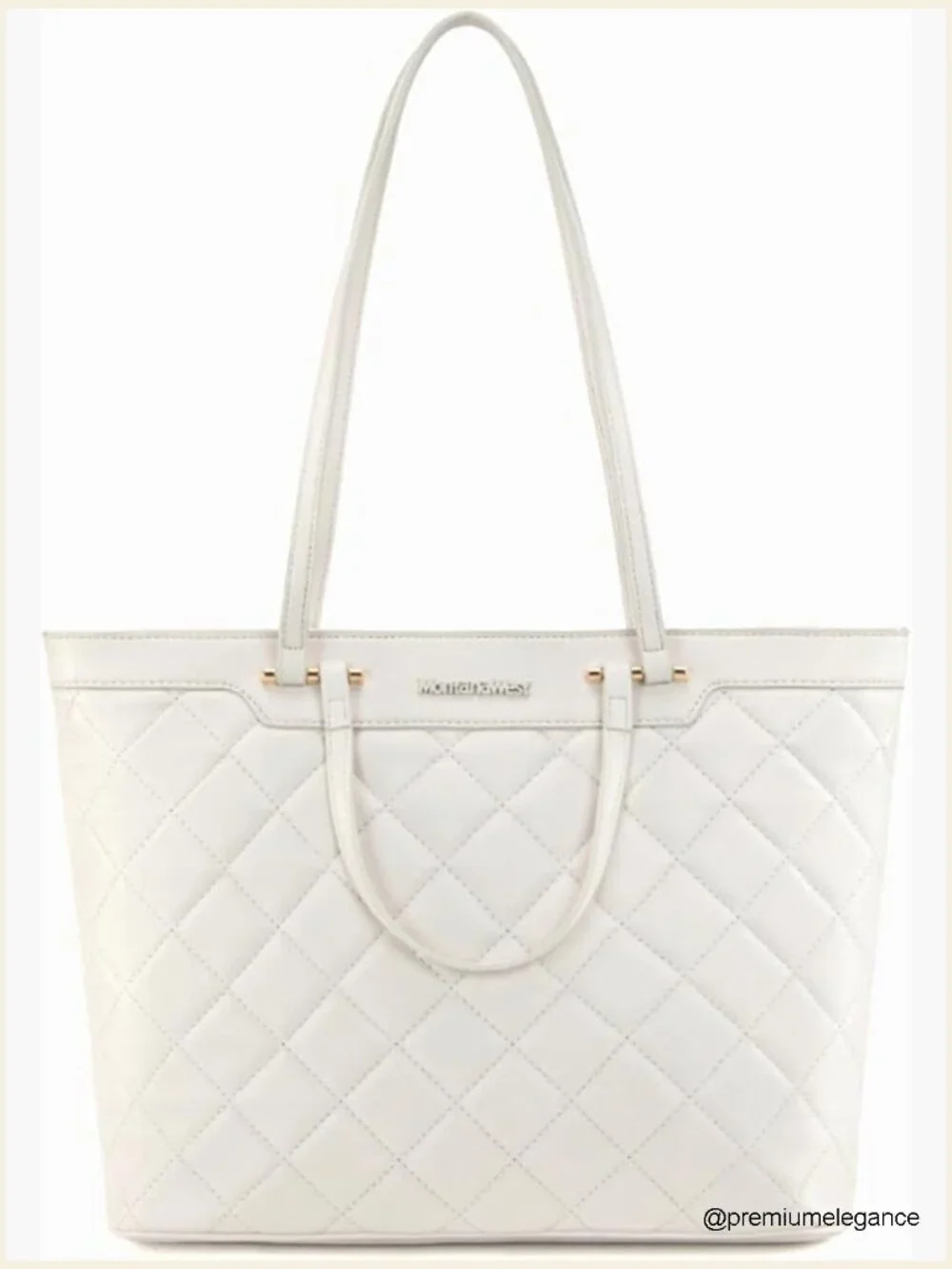 Large Quilted Vegan Leather Hobo Tote Bag with Top Zipper, Fits 13